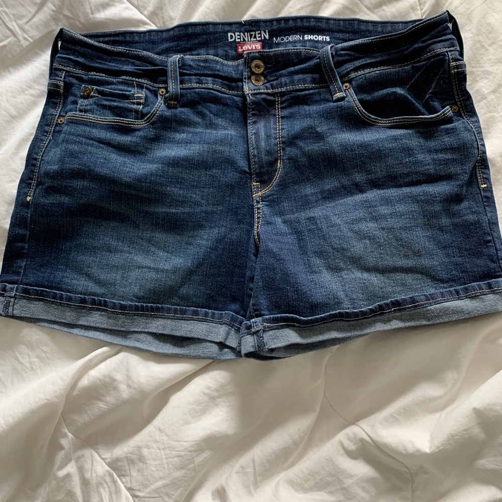 High waisted denim shorts